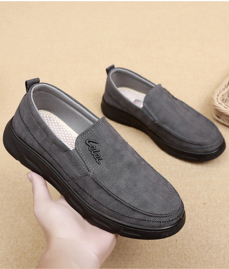 Old Beijing Cloth Shoes for Men, Soft-Soled, Comfortable Dad Shoes, Middle-Aged and Elderly Non-Slip Breathable Casual Walking Shoes for Men