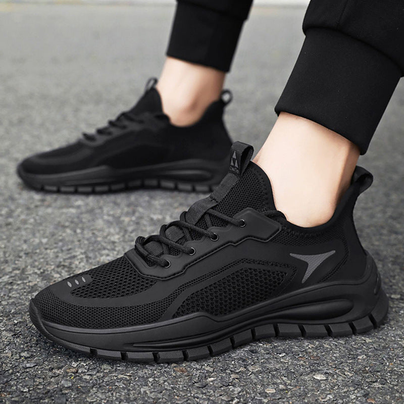 Men's Shoes 2025 New Sports Shoes Korean Style Trbottomy Easiest for Match Breathable Running Casual Shoes Plaid Thick-Soled Dad Shoes