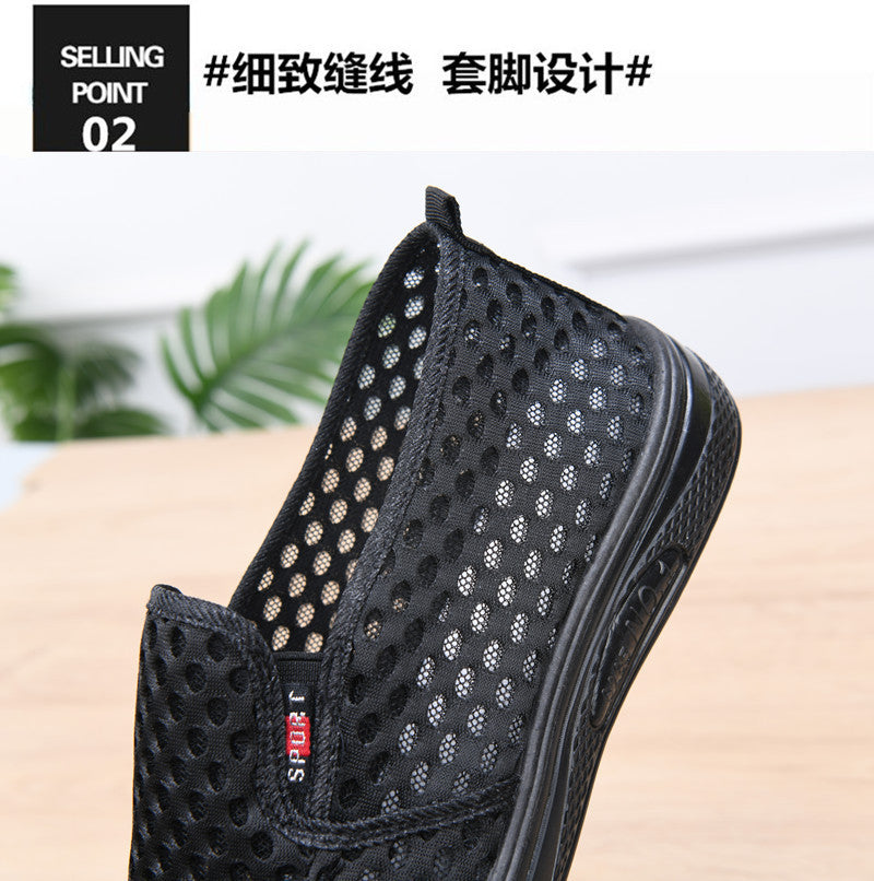 Mesh Shoes for Men, Summer, New Sandals for Men, Dad Shoes, Middle-Aged and Elderly Men's Mesh Shoes, Non-Slip, Anti-Odor, Soft Sole, Wear-Resistant Outer Wear