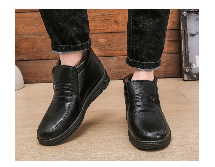 Winter Men's Dad's Cotton Shoes for Middle-Aged and Elderly People, Velvet Warm Casual Cotton Shoes, Non-Slip Footwear, Thickeneded Velvet Cotton Shoes for Men