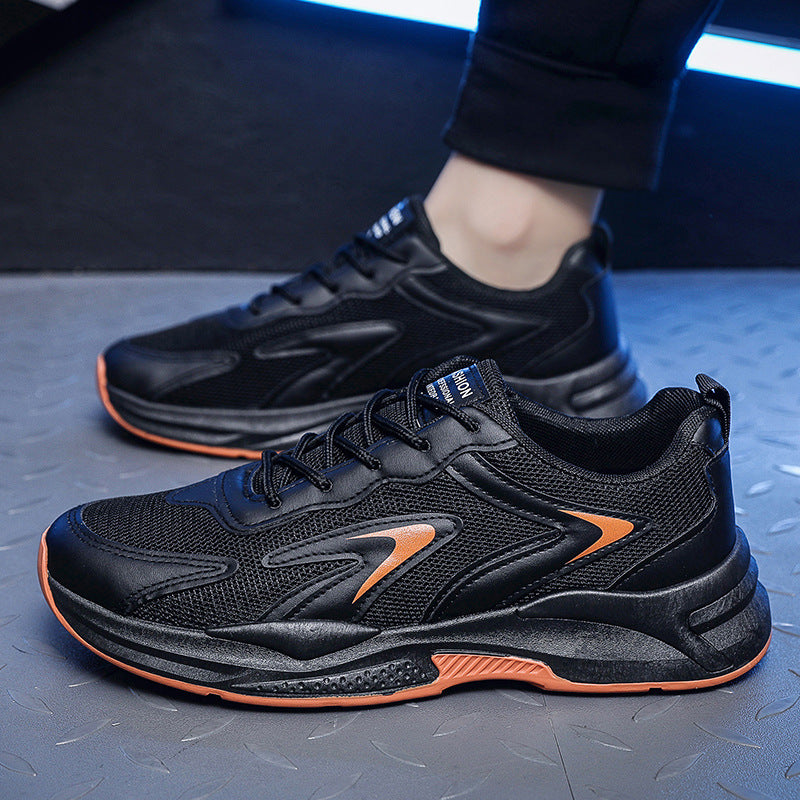 Men's Dad Shoes 2023 Spring Breathable Running Sneakers Thick-Soled Student Men's Shoes Trendy Versatile Mesh Casual Shoes