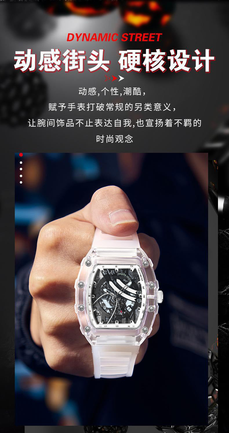 Zido's New Men's Gift Barrel-Shaped Casual Youth High-End Fashion Handsome Trendyy Watch