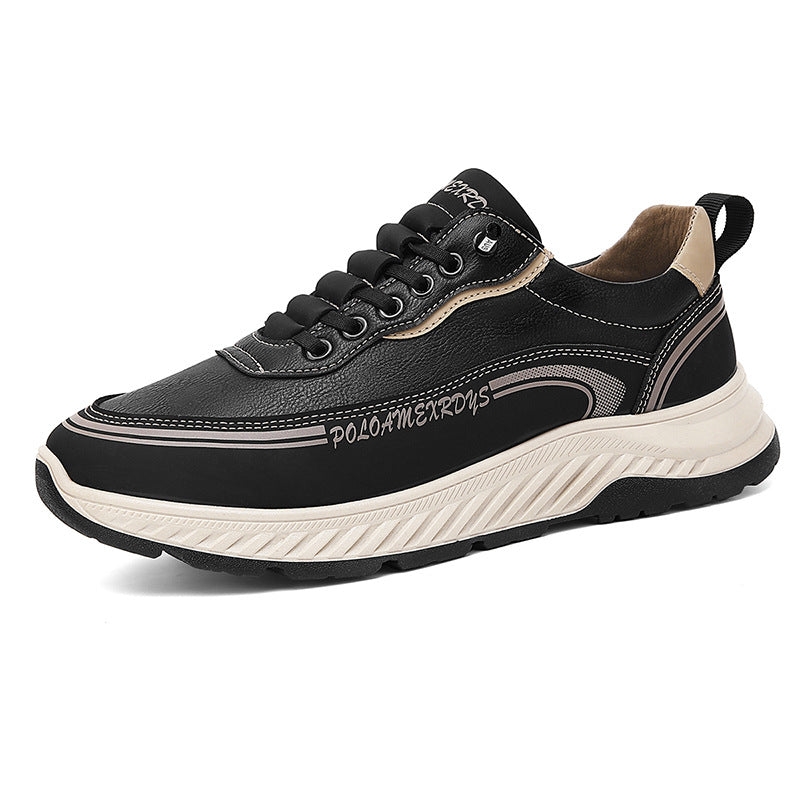 Paul Men's Shoes 2025 New Autumn and Winter Leather Work Men's Casual Shoes Lightweight Running Sports Torre Trendy Shoes