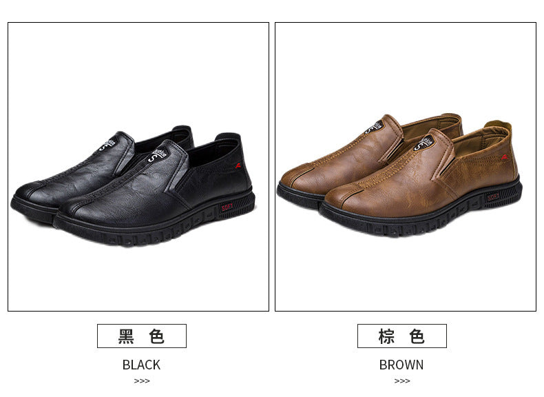 Men's Shoes 2026 New Business Casual Shoes British Style Slip-On Men's Casual Korean Style Breathable Leather Shoes with a High-End Feel