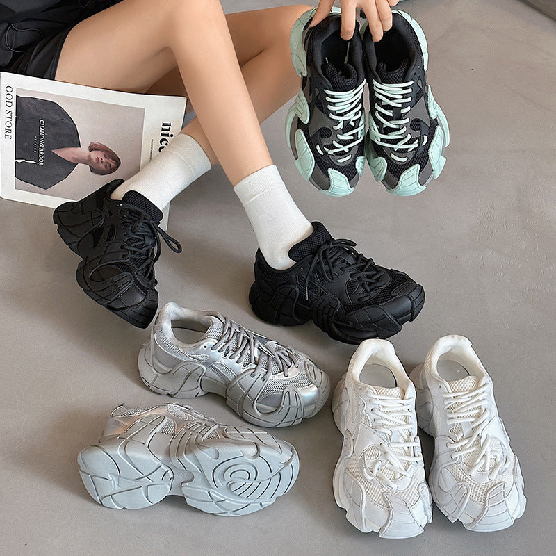 Thick-Soled Platform Running Breathable Casual Sports Versatile Shoes Women's & men's New Autumn Running Shoes