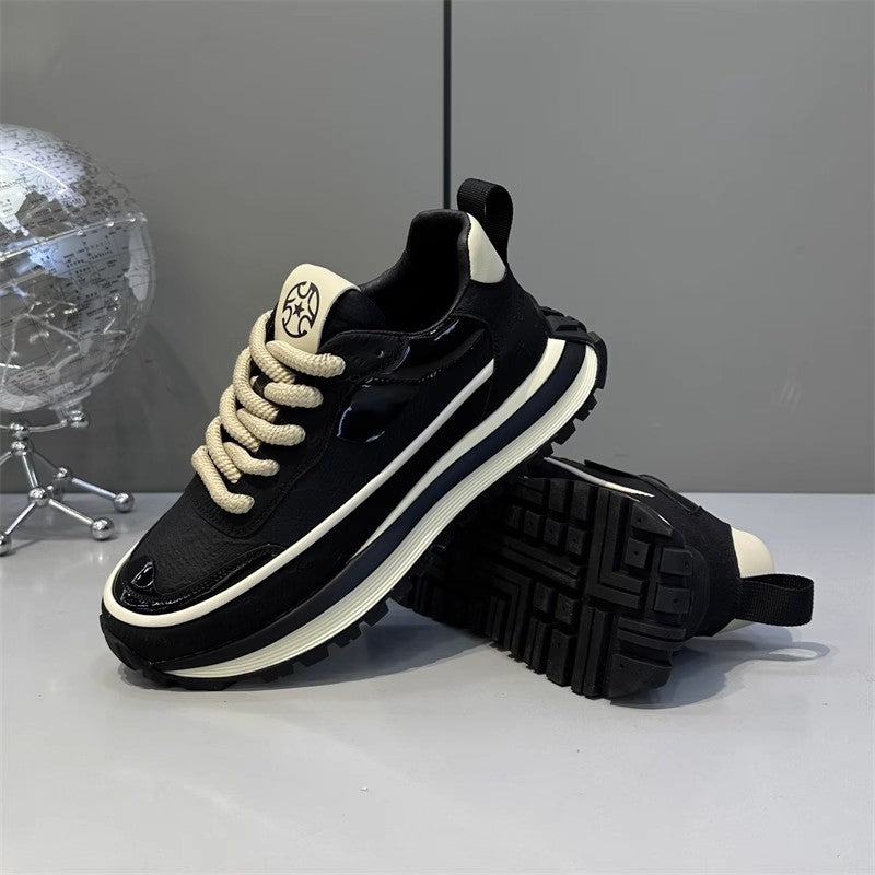 All-match Explosive Men's Shoes Dry Breathable Lightweight Casual Shoes Autumn Thick-soled High Elastic Wear-resistant Sports Soft-soled Running Shoes