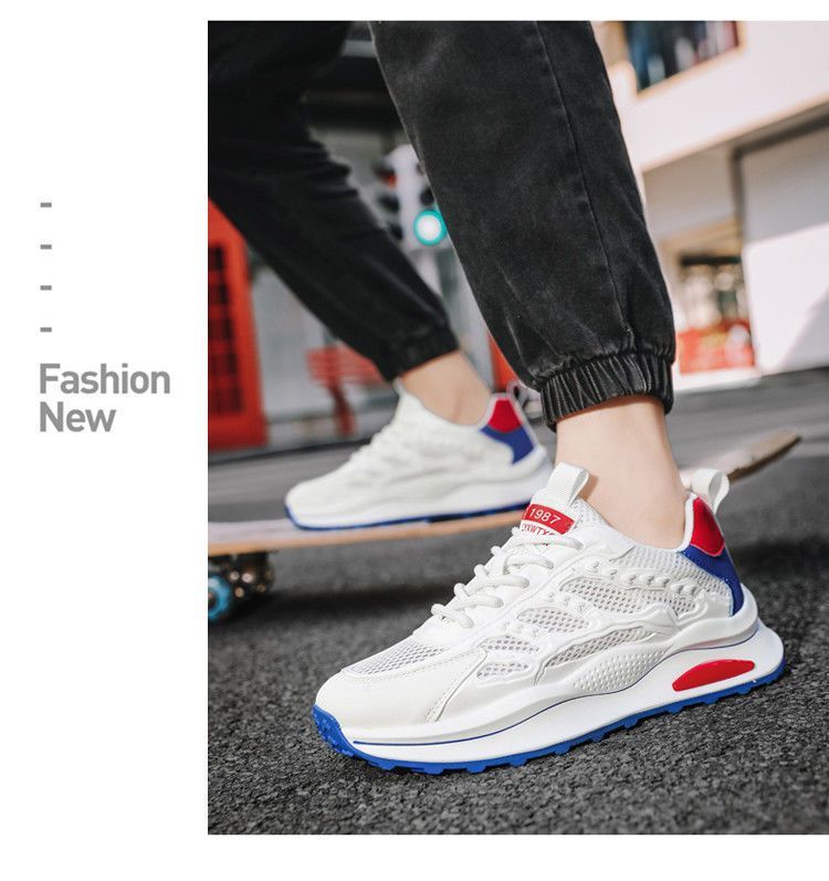 Mesh Men's Shoes Summer 2024 New Soft-Soled Breathable Shoes Versatile White Shoes Men's Casual Sports Shoes Trend
