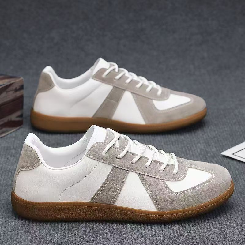 Men's Shoes 2025 Spring New Moral Training Shoes Men's Cloth Breathable Thick-Soled Sneakers Color Matching Lace-Up Casual Shoes