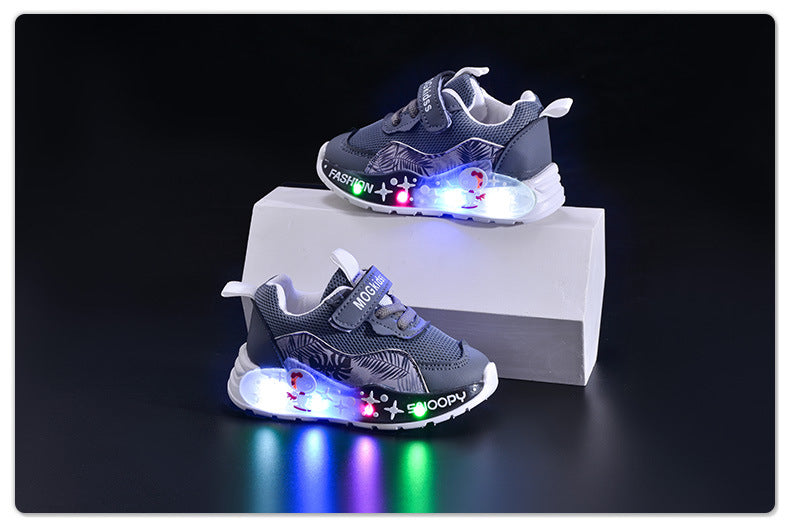 Light-Up Spring & Fall Mesh Comfortable and Lightweight Casual Light-Up Shoes for Small and Medium-Sized Children