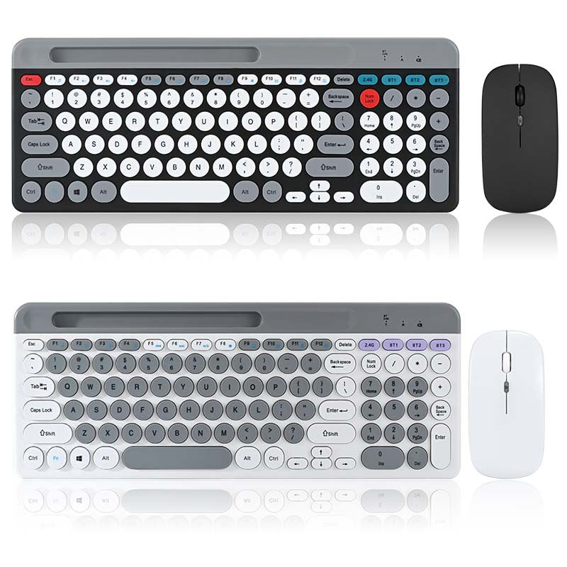 Charging 2.4G Bluetooth Three-mode Card Slot Keyboard Mouse suit Tablet Notebook Desktop Computer General