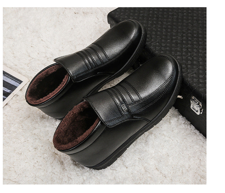 Winter Men's Dad's Cotton Shoes for Middle-Aged and Elderly People, Velvet Warm Casual Cotton Shoes, Non-Slip Footwear, Thickeneded Velvet Cotton Shoes for Men