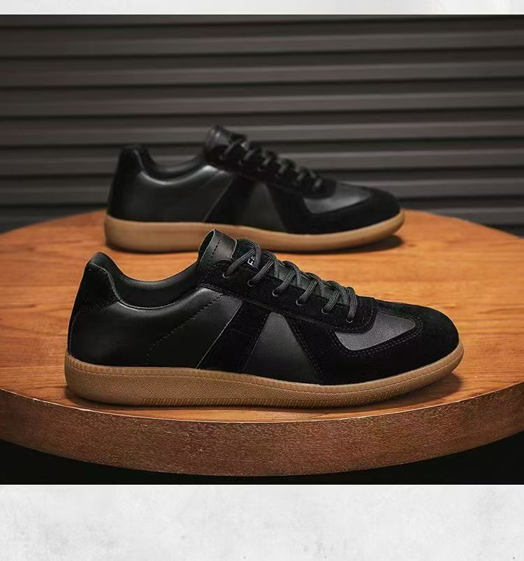 Men's Shoes 2025 Spring New Moral Training Shoes Men's Cloth Breathable Thick-Soled Sneakers Color Matching Lace-Up Casual Shoes
