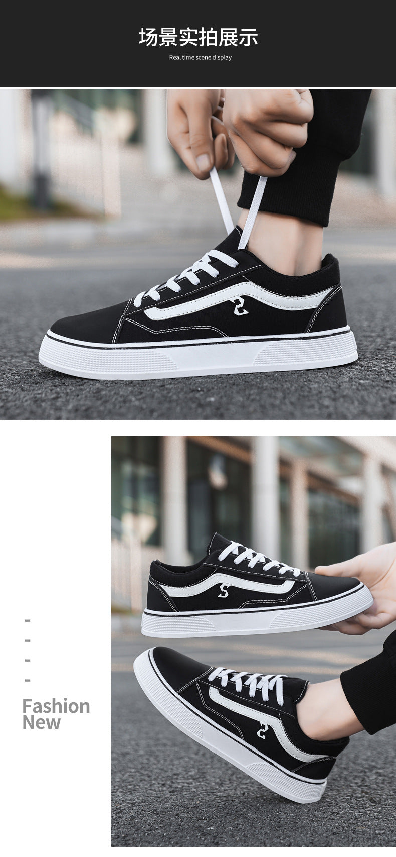 Spring and Autumn Shoes Men's Classic Low-Top Canvas Shoes Student Sneakers Men's Shoes Casual Shoes Korean Style Trendy Men's Shoes