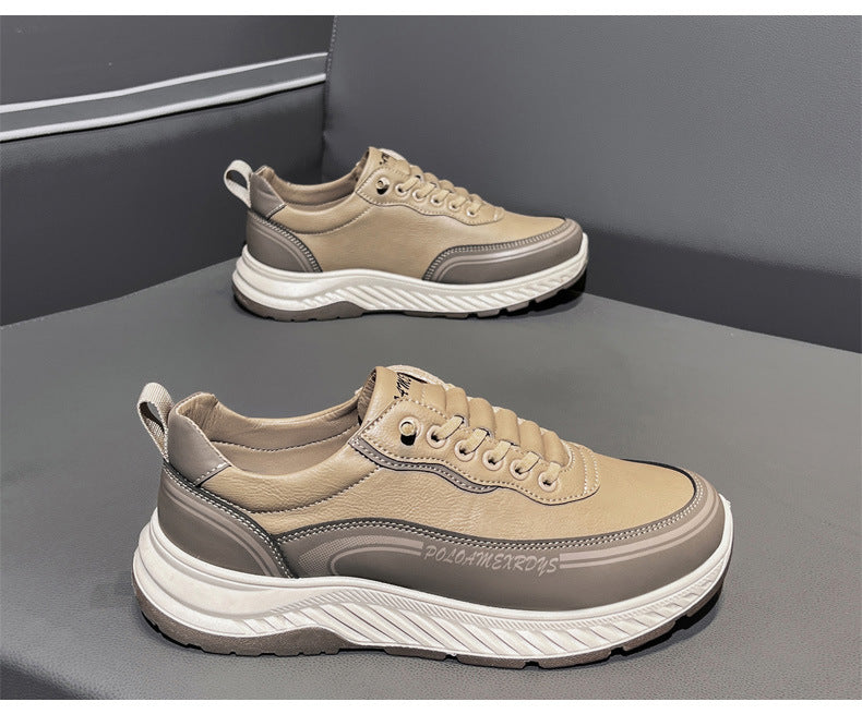 Paul Men's Shoes 2025 New Autumn and Winter Leather Work Men's Casual Shoes Lightweight Running Sports Torre Trendy Shoes