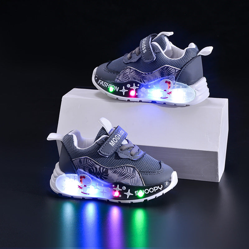 Light-Up Spring & Fall Mesh Comfortable and Lightweight Casual Light-Up Shoes for Small and Medium-Sized Children