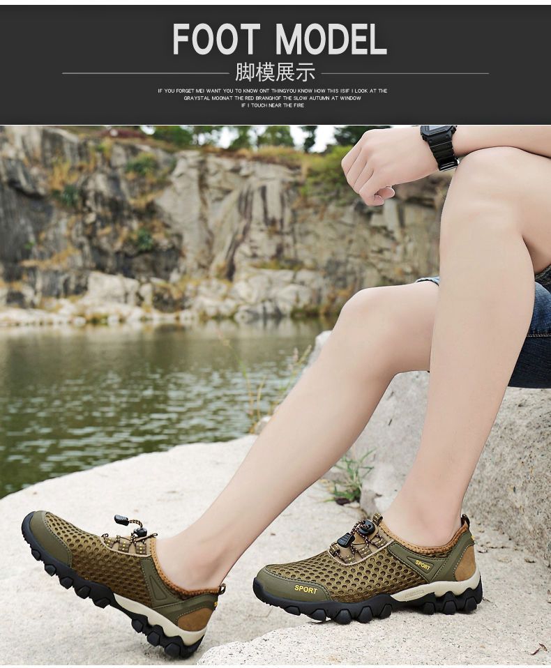 Mesh Shoes Summer Breathable Wading Shoes Men's Sports Casual Shoes Running Shoes Mesh Mountaineering Shoes Sandals Men's Shoes