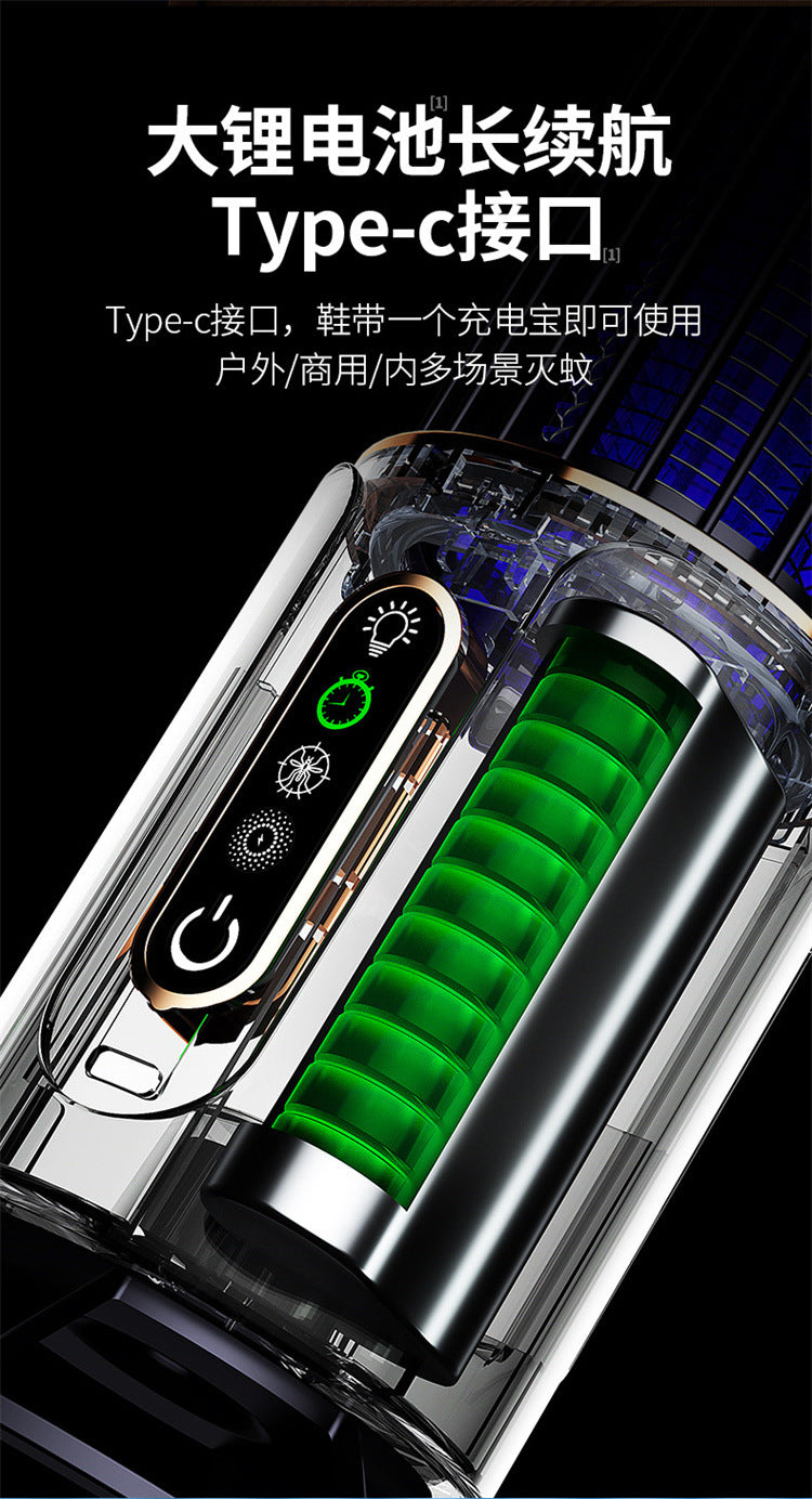 Cross-border USB Rechargeable Mosquito Killer Purple Light Mosquito Trap Three-in-One Household Indoor Portable Electric Shock Mosquito Killer Artifact