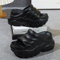 New Summer Thick Bottom High Heel Wedge Slippers for Outer Wear Slippers with High Height Skinny Lazy Slim Slippers