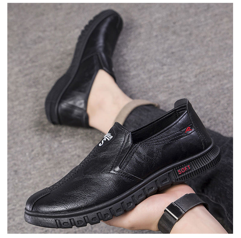 Men's Shoes 2026 New Business Casual Shoes British Style Slip-On Men's Casual Korean Style Breathable Leather Shoes with a High-End Feel