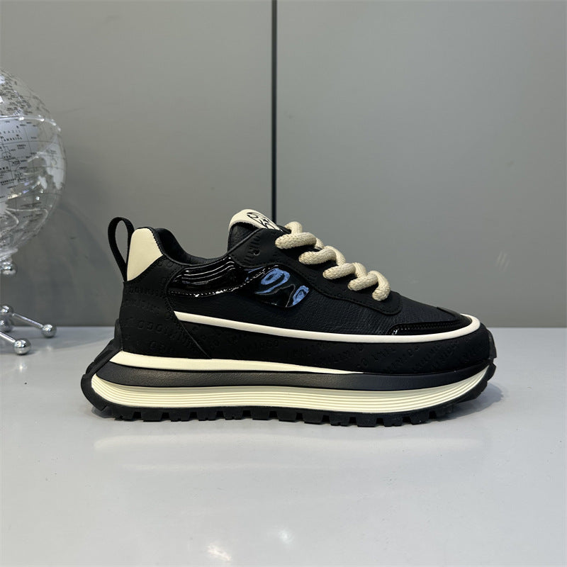 All-match Explosive Men's Shoes Dry Breathable Lightweight Casual Shoes Autumn Thick-soled High Elastic Wear-resistant Sports Soft-soled Running Shoes