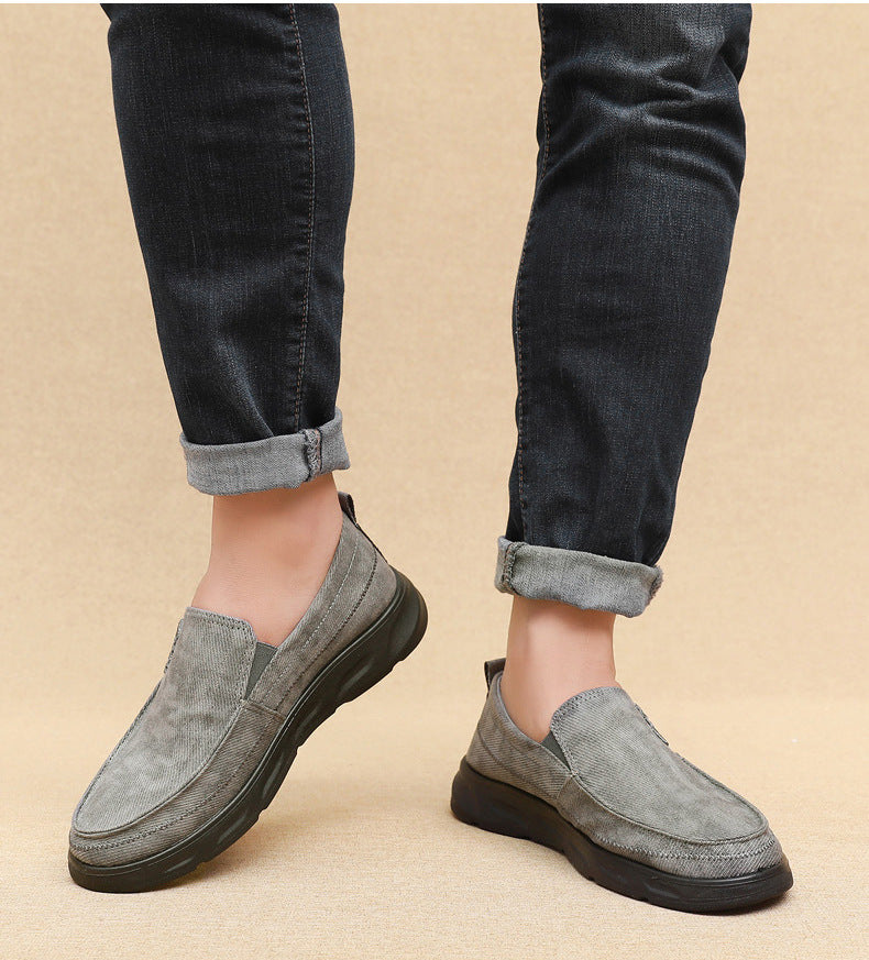 Old Beijing Cloth Shoes for Men, Soft-Soled, Comfortable Dad Shoes, Middle-Aged and Elderly Non-Slip Breathable Casual Walking Shoes for Men