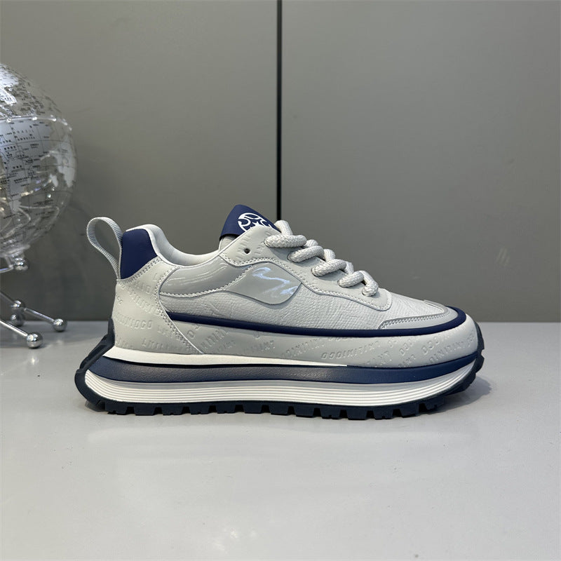 All-match Explosive Men's Shoes Dry Breathable Lightweight Casual Shoes Autumn Thick-soled High Elastic Wear-resistant Sports Soft-soled Running Shoes