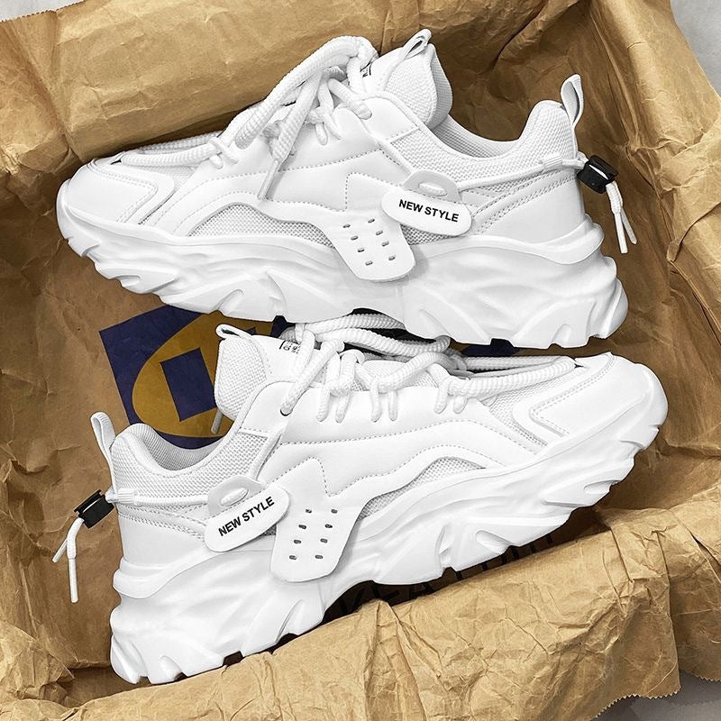 2025 Summer Men's Shoes New Breathable Mesh Shoes Men's Trendy Versatile Thick-Soled Sports Shoes Casual Dad Shoes for Men
