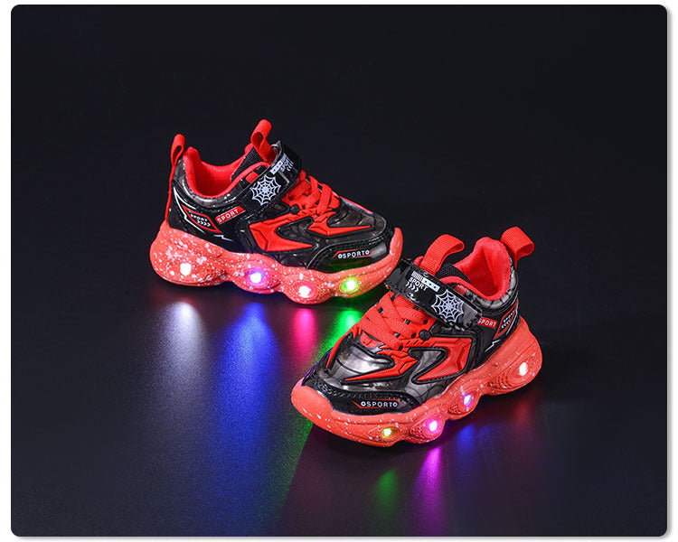 spring and autumn new children's sneaker LED luminous children's shoes 1-6 years old boys casual shoes children's shoes with lights