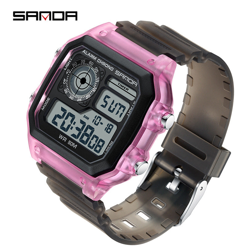 🔥🔥🔥🔥 Luminous Waterproof Alarm Watch Simple Transparent Sports Watch