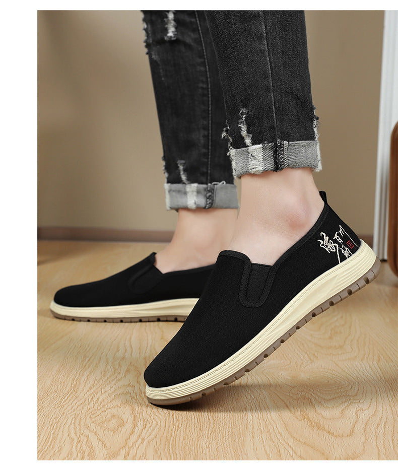 Men's Shoes New Casual Shoes Slip-On Lightweight Shoes Men's Shallow Mouth Comfortable Sneakers Striped Soft Sole Shoes Dropshipping