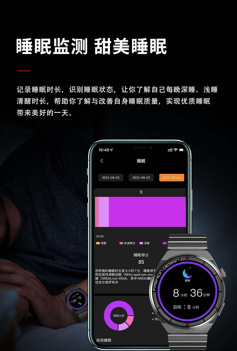 Huaqiangbei Gt3/8/C4P Porsche-Style Smart Sports Watch with Heart Rate and Blood Pressure Monitoring, Nfc, Bluetooth Calling