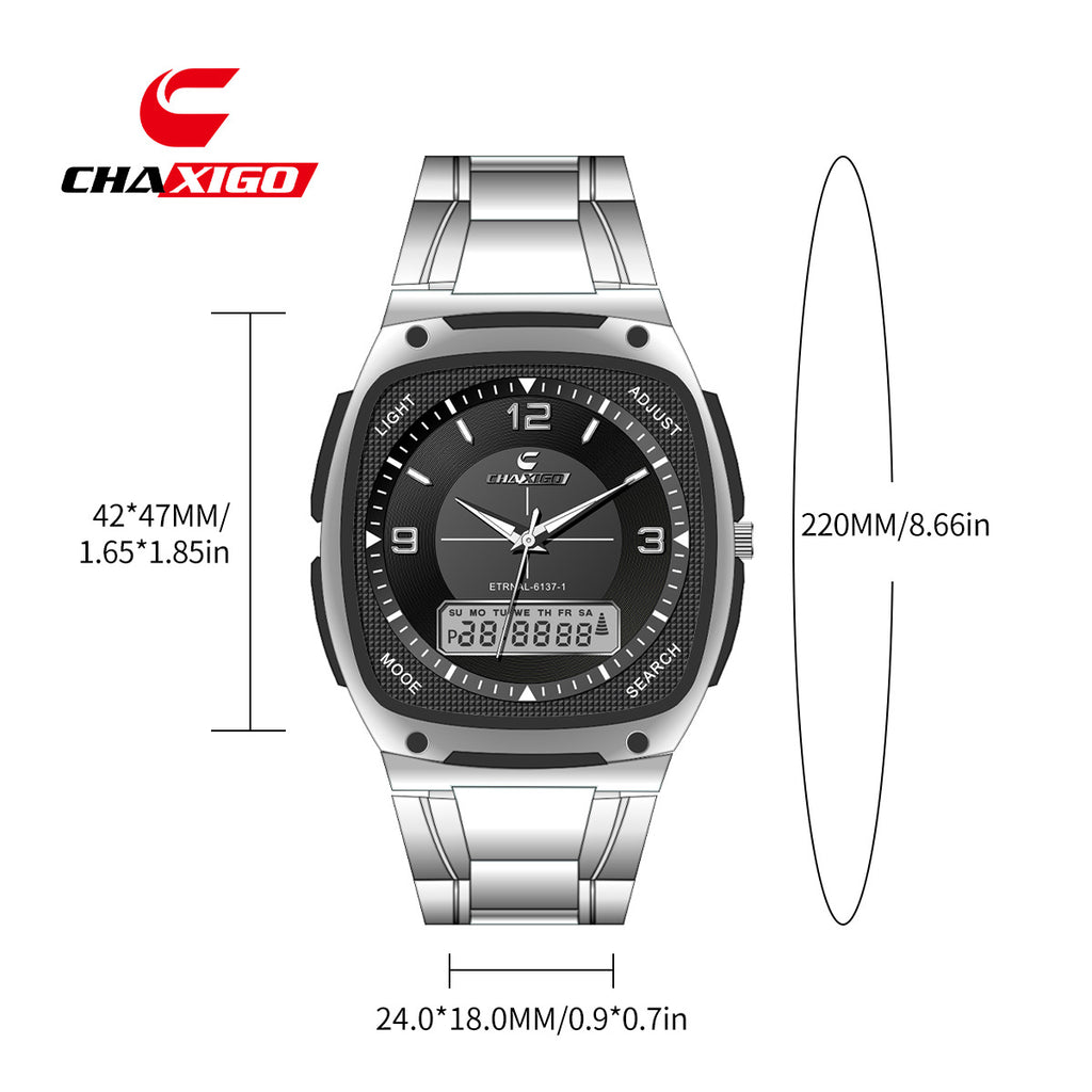men's watch luminous waterproof alloy men's square electronic watch