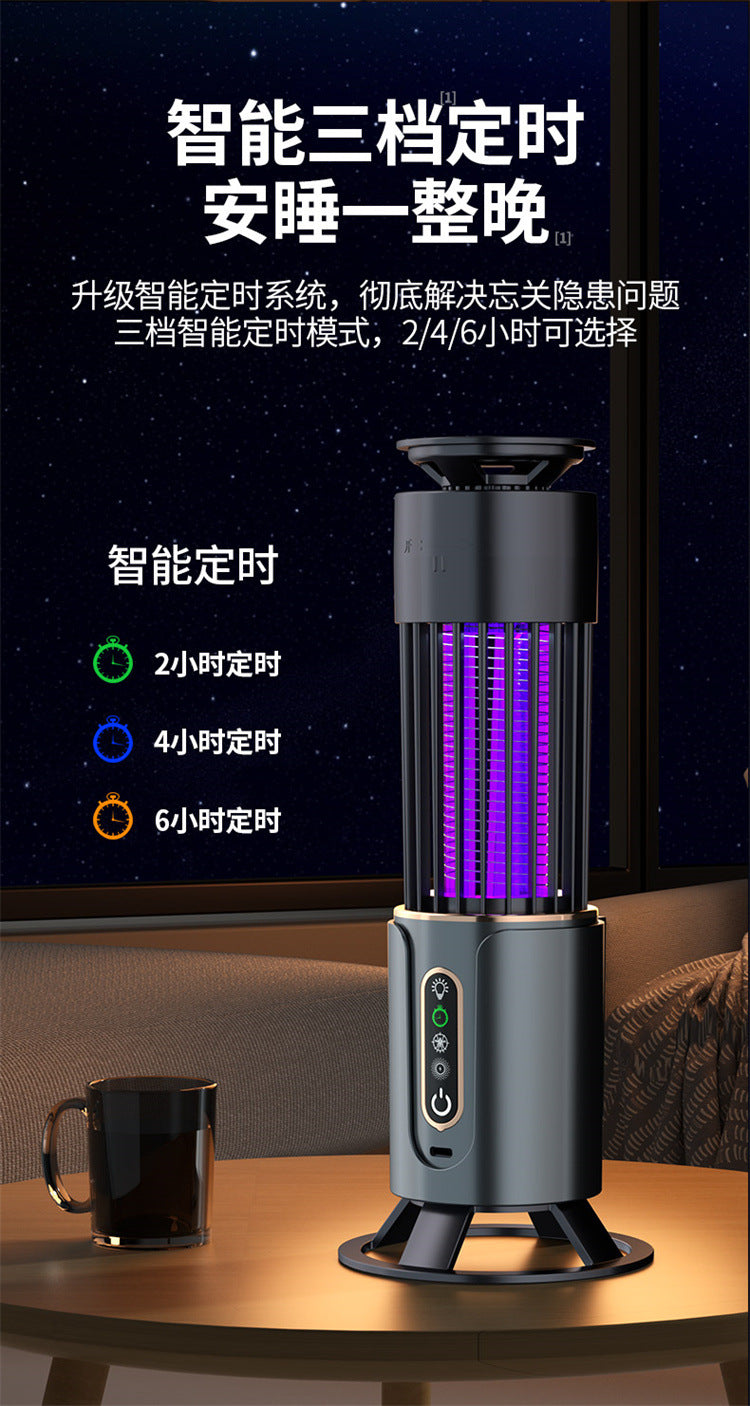 Cross-border USB Rechargeable Mosquito Killer Purple Light Mosquito Trap Three-in-One Household Indoor Portable Electric Shock Mosquito Killer Artifact