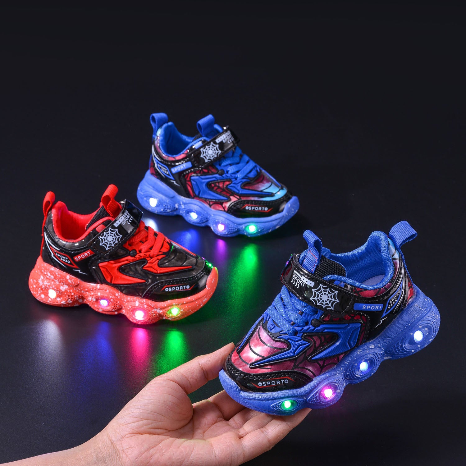 spring and autumn new children's sneaker LED luminous children's shoes 1-6 years old boys casual shoes children's shoes with lights