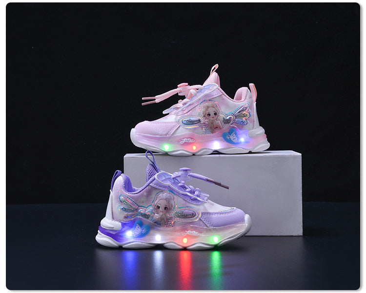 girls sneaker  spring new fashion butterfly princess shoes children running shoes in stock