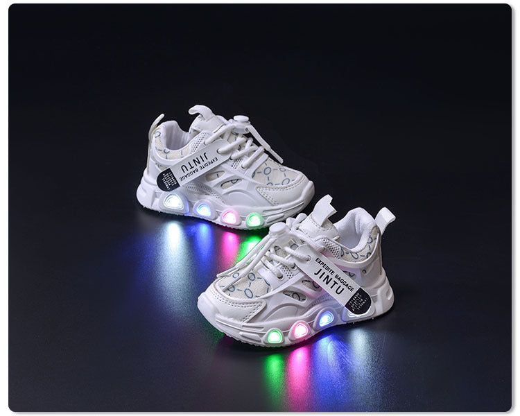 Spring and Autumn New Style Luminous Men's Sports Shoes with Lights, Cloth Women's Casual Shoes, Children's Led Lighted Toddler Shoes in Stock