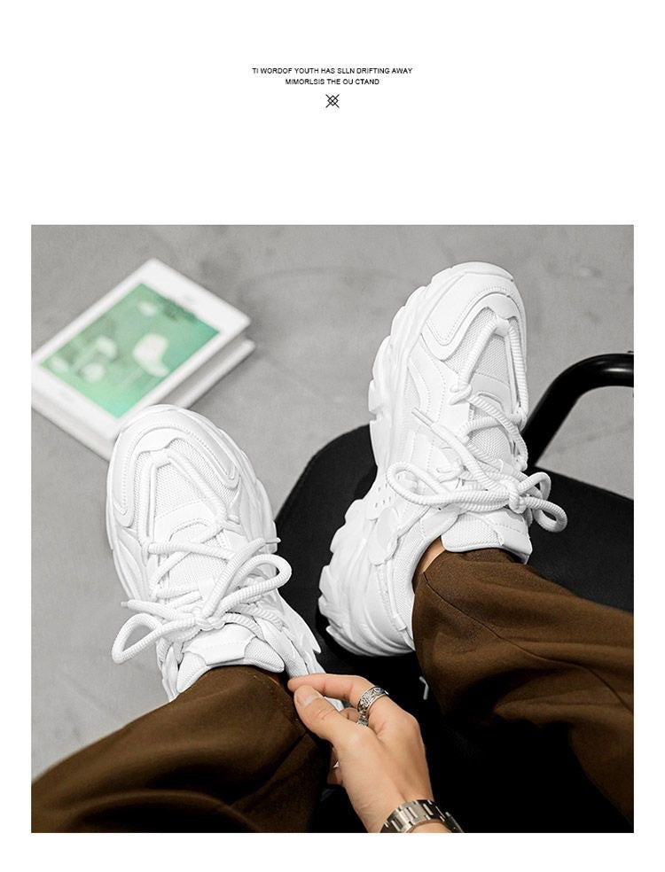 2025 Summer Men's Shoes New Breathable Mesh Shoes Men's Trendy Versatile Thick-Soled Sports Shoes Casual Dad Shoes for Men