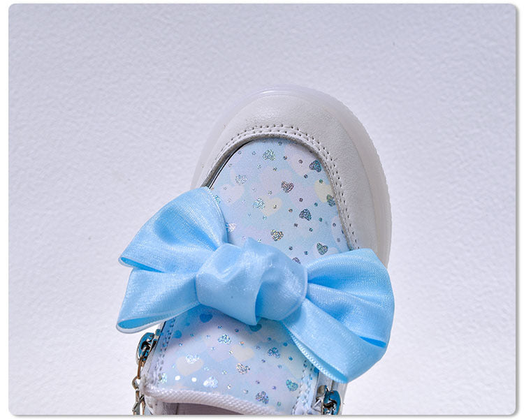 Spring and Autumn New Girls Princess LED Lighting Small and Medium Girls Casual Bow Sports Soft Sole Shoes Factory Outlet