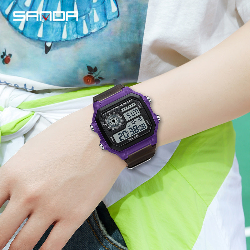 🔥🔥🔥🔥 Luminous Waterproof Alarm Watch Simple Transparent Sports Watch