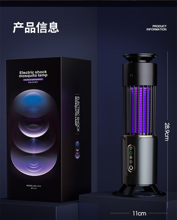 Cross-border USB Rechargeable Mosquito Killer Purple Light Mosquito Trap Three-in-One Household Indoor Portable Electric Shock Mosquito Killer Artifact