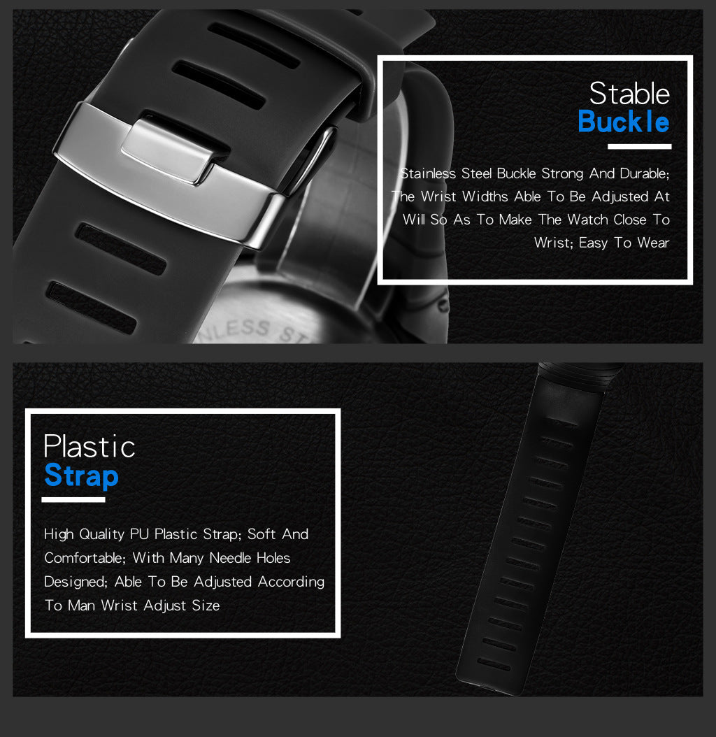 Synoke Sports Electronic Watch Outdoor Mountaineering Multi-Functional Luminous Waterproof Large Dial Fashionable Commuter Watch