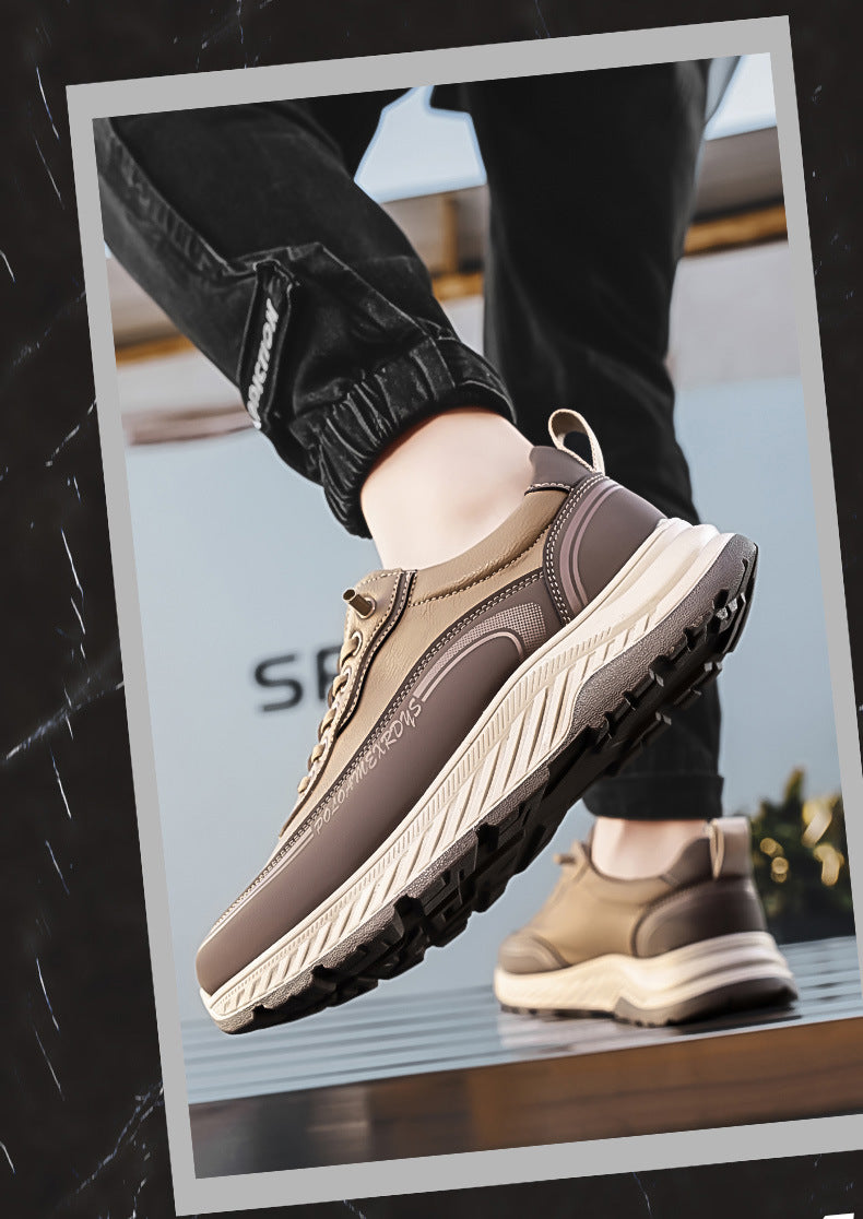 Paul Men's Shoes 2025 New Autumn and Winter Leather Work Men's Casual Shoes Lightweight Running Sports Torre Trendy Shoes