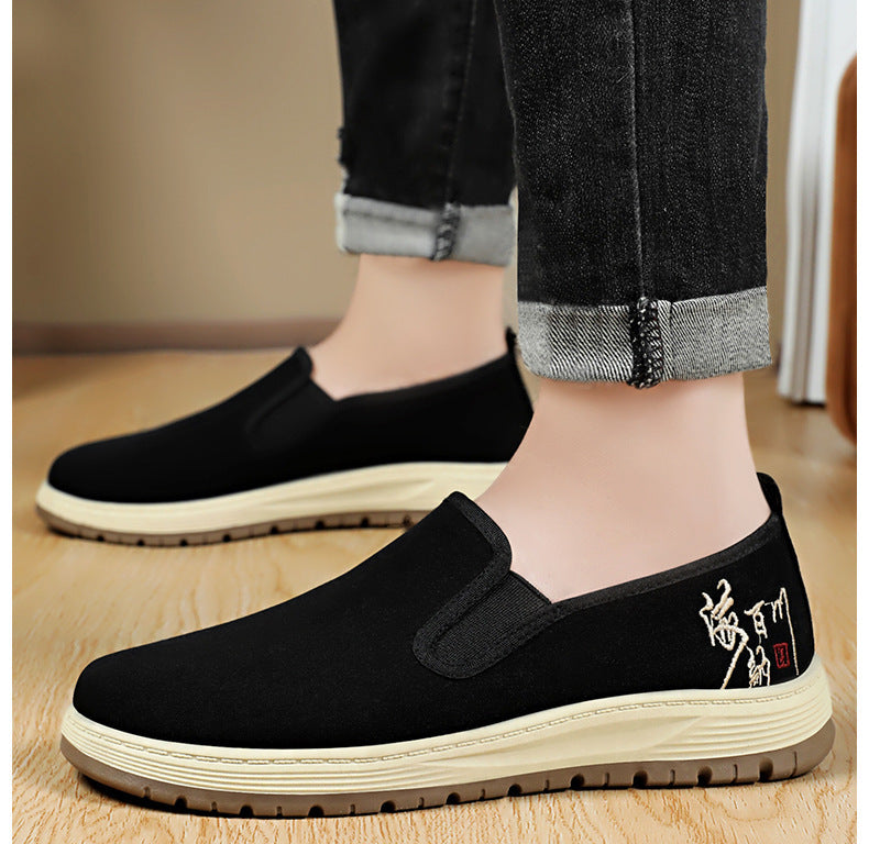 Men's Shoes New Casual Shoes Slip-On Lightweight Shoes Men's Shallow Mouth Comfortable Sneakers Striped Soft Sole Shoes Dropshipping