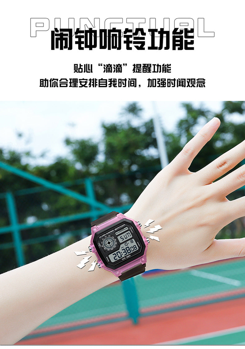 🔥🔥🔥🔥 Luminous Waterproof Alarm Watch Simple Transparent Sports Watch