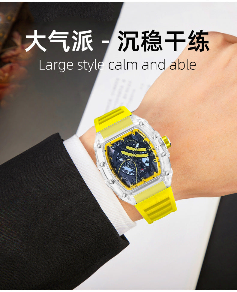 Zido's New Men's Gift Barrel-Shaped Casual Youth High-End Fashion Handsome Trendyy Watch