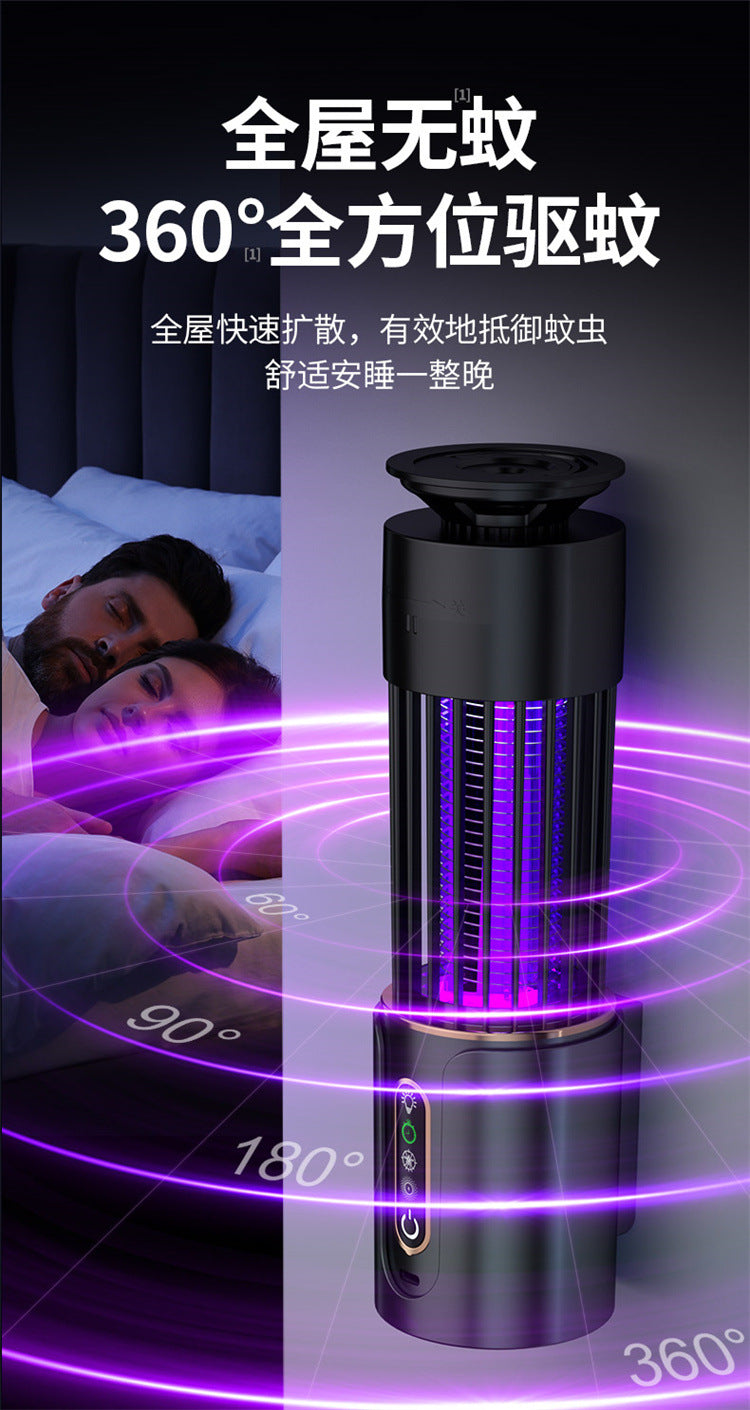 Cross-border USB Rechargeable Mosquito Killer Purple Light Mosquito Trap Three-in-One Household Indoor Portable Electric Shock Mosquito Killer Artifact