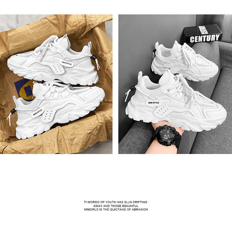 2025 Summer Men's Shoes New Breathable Mesh Shoes Men's Trendy Versatile Thick-Soled Sports Shoes Casual Dad Shoes for Men