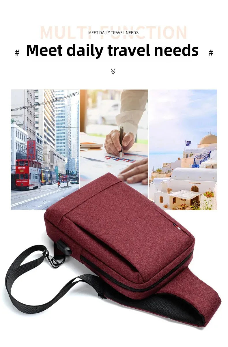 Waterproof Shoulder Bag, Crossbody Bag, Large Capacity Oxford Cloth Men's Bag Gift