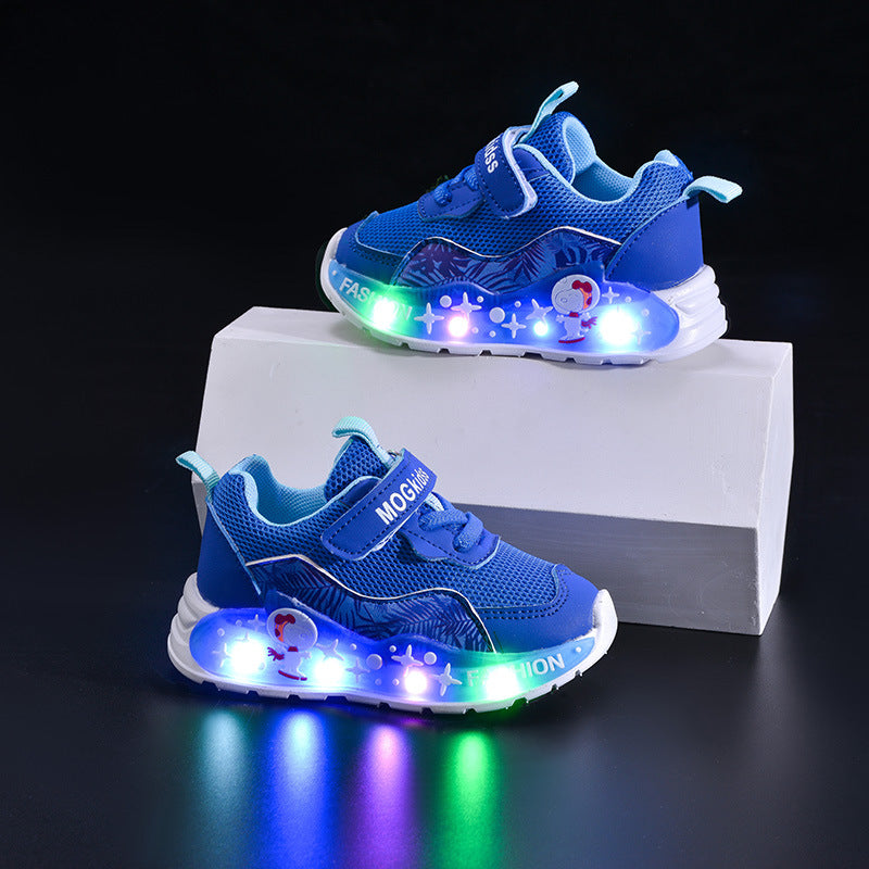 Light-Up Spring & Fall Mesh Comfortable and Lightweight Casual Light-Up Shoes for Small and Medium-Sized Children