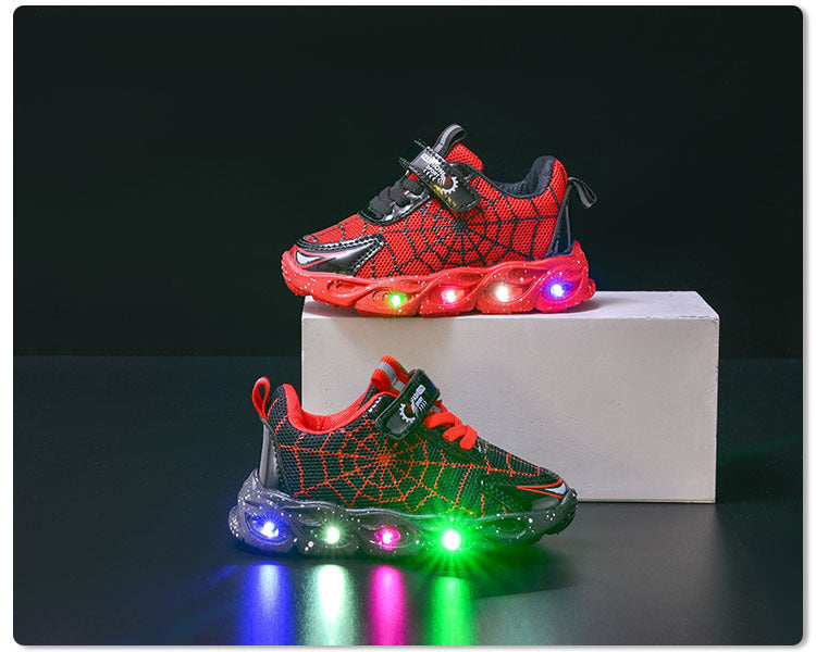 children's sneaker with lights  spring and autumn new boys mesh shoes small and medium-sized